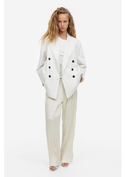 H & M - Szerokie spodnie bez zapięcia - Beżowy ze sklepu H&M w kategorii Spodnie damskie - zdjęcie 169680483