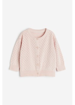H & M - Ażurowy kardigan - Różowy ze sklepu H&M w kategorii Bluzy i swetry - zdjęcie 169680574