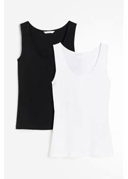 H & M - Koszulka 2-pak - Biały ze sklepu H&M w kategorii Bluzki damskie - zdjęcie 169680743