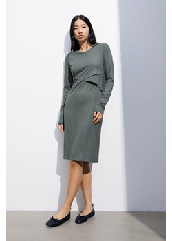 H & M - MAMA Sukienka dla ciężarnej Before & After - Zielony ze sklepu H&M w kategorii Sukienki ciążowe - zdjęcie 169680774
