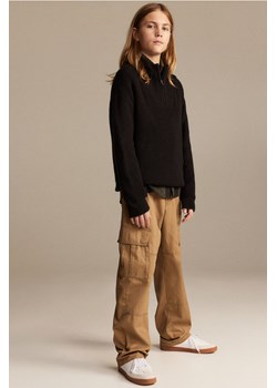 H & M - Bawełniane spodnie cargo - Beżowy ze sklepu H&M w kategorii Spodnie chłopięce - zdjęcie 169681014