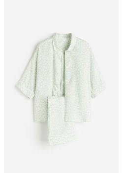 H & M - Wzorzysta piżama satynowa - Zielony ze sklepu H&M w kategorii Piżamy damskie - zdjęcie 169681062