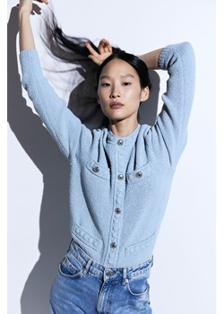 H & M - Kardigan w strukturalny splot - Niebieski ze sklepu H&M w kategorii Swetry damskie - zdjęcie 169681222
