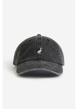 H & M - Bawełniana czapka z daszkiem i haftowanym motywem - Czarny ze sklepu H&M w kategorii Czapki z daszkiem męskie - zdjęcie 169681591