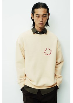 H & M - Bluza z nadrukiem Loose Fit - Beżowy ze sklepu H&M w kategorii Bluzy męskie - zdjęcie 169681650