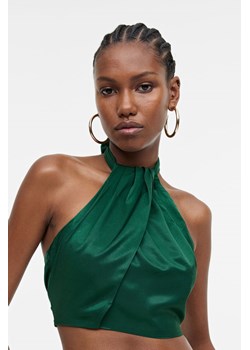 H & M - Drapowany top z mocowaniem na karku - Zielony ze sklepu H&M w kategorii Bluzki damskie - zdjęcie 169682024