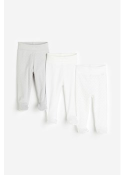 H & M - Spodnie 3-pak - Biały ze sklepu H&M w kategorii Spodnie i półśpiochy - zdjęcie 169682104