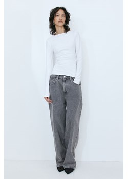 H & M - Dopasowany top dżersejowy - Biały ze sklepu H&M w kategorii Bluzki damskie - zdjęcie 169682164
