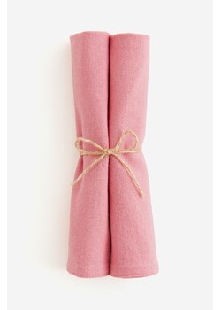 H & M - Tekstylna serwetka z domieszką lnu 2-pak - Różowy ze sklepu H&M w kategorii Akcesoria kuchenne - zdjęcie 169682284