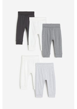 H & M - Bawełniane spodnie 5-pak - Szary ze sklepu H&M w kategorii Spodnie i półśpiochy - zdjęcie 169682314