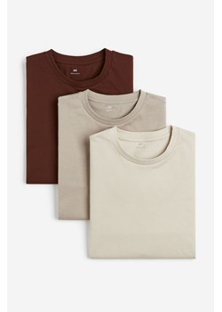 H & M - T-shirt Regular Fit 3-pak - Beżowy ze sklepu H&M w kategorii T-shirty męskie - zdjęcie 169682473
