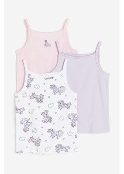 H & M - Dżersejowa koszulka 3-pak - Fioletowy ze sklepu H&M w kategorii Podkoszulki dziecięce - zdjęcie 169682604