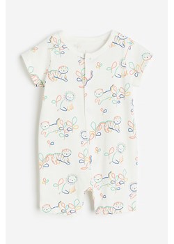 H & M - Wzorzysta piżama jednoczęściowa - Biały ze sklepu H&M w kategorii Rampersy - zdjęcie 169682634