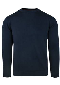 Męski Sweter z Okrągłym Dekoltem (U-Neck) - Alties - Ciemnoniebieski SWALTM06niebU ze sklepu JegoSzafa.pl w kategorii Swetry męskie - zdjęcie 169682803