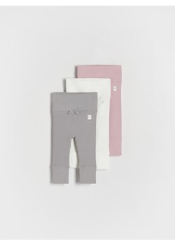 Reserved - Bawełniane legginsy 3 pack - złamana biel ze sklepu Reserved w kategorii Legginsy niemowlęce - zdjęcie 169683222