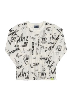 Kremowa bawełniana bluzka dla chłopca z nadrukiem ze sklepu 5.10.15 w kategorii T-shirty chłopięce - zdjęcie 169684071