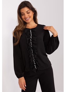 Czarna bluzka damska wizytowa z długim rękawem ze sklepu 5.10.15 w kategorii Bluzki damskie - zdjęcie 169684104