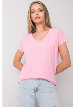 T - shirt damski V-neck jasnoróżowy ze sklepu 5.10.15 w kategorii Bluzki damskie - zdjęcie 169684142