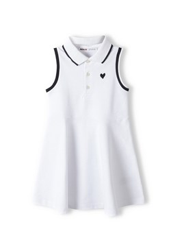 Niemowlęca sukienka polo z wyciętymi rękawami- biała ze sklepu 5.10.15 w kategorii Sukienki niemowlęce - zdjęcie 169684370