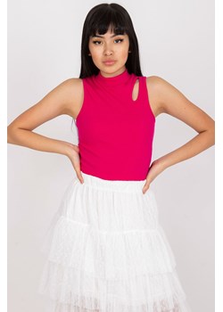 Krótki top damski z grubymi ramiączkami - różowy ze sklepu 5.10.15 w kategorii Bluzki damskie - zdjęcie 169684470