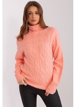 Damski sweter z golfem brzoskwiniowy ze sklepu 5.10.15 w kategorii Swetry damskie - zdjęcie 169684874