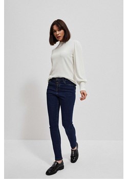 Granatowe spodnie damskie jeansowe rurki ze sklepu 5.10.15 w kategorii Jeansy damskie - zdjęcie 169684893