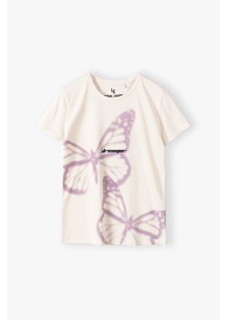 Koszulka dziewczęca z fioletowymi motylami ze sklepu 5.10.15 w kategorii Bluzki dziewczęce - zdjęcie 169684981