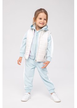 Błękitne spodnie dresowe dziewczęce z paskami ze sklepu 5.10.15 w kategorii Spodnie dziewczęce - zdjęcie 169685413