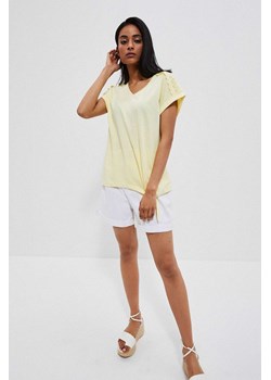 Bawełniany t-shirt damski żółty ze sklepu 5.10.15 w kategorii Bluzki damskie - zdjęcie 169685421