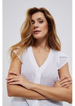 Bawełniana koszula rozpinana damska biała ze sklepu 5.10.15 w kategorii Koszule damskie - zdjęcie 169685572