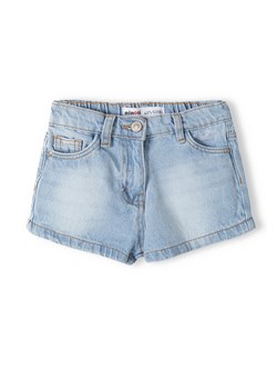 Jasnoniebieskie krótkie spodenki jeansowe niemowlęce ze sklepu 5.10.15 w kategorii Spodenki niemowlęce - zdjęcie 169685602
