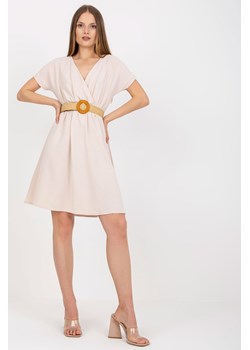 Jasnobeżowa letnia sukienka na co dzień z bawełny RUE PARIS ze sklepu 5.10.15 w kategorii Sukienki - zdjęcie 169685630