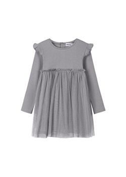 Szara sukienka dziewczęca z ozdobną falbanką ze sklepu 5.10.15 w kategorii Sukienki niemowlęce - zdjęcie 169685672