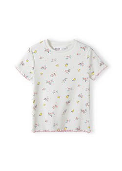 Prążkowana bluzka dla niemowlaka- ecru ze sklepu 5.10.15 w kategorii Koszulki niemowlęce - zdjęcie 169685742