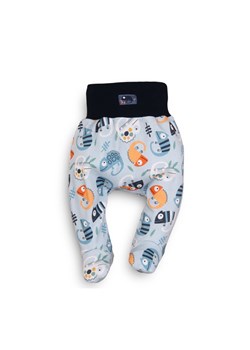 Półśpiochy niemowlęce z bawełny organicznej dla chłopca we wzorki szare 5M43AW ze sklepu 5.10.15 w kategorii Spodnie i półśpiochy - zdjęcie 169685770