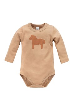 Bawełniane body długi rękaw Wooden Pony - brązowe ze sklepu 5.10.15 w kategorii Body niemowlęce - zdjęcie 169685860