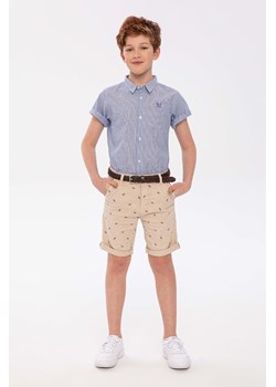 Błękitna koszula bawełniana dla chłopca z krótkim rękawem ze sklepu 5.10.15 w kategorii Koszule chłopięce - zdjęcie 169686032