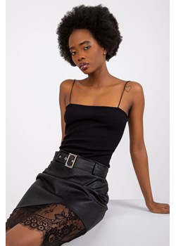 Czarny top w prążek na ramiączkach Ottawa RUE PARIS ze sklepu 5.10.15 w kategorii Bluzki damskie - zdjęcie 169686144