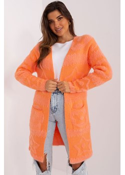 Pomarańczowy damski kardigan we wzory ze sklepu 5.10.15 w kategorii Swetry damskie - zdjęcie 169686182