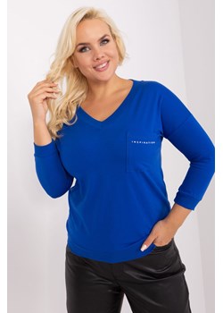 Bawełniana bluzka plus size kobaltowy ze sklepu 5.10.15 w kategorii Bluzki damskie - zdjęcie 169686311