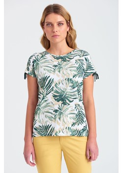 T-shirt damski w roślinne wzory ze sklepu 5.10.15 w kategorii Bluzki damskie - zdjęcie 169686692