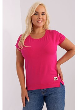 Fuksjowa damska bluzka plus size z bawełny ze sklepu 5.10.15 w kategorii Bluzki damskie - zdjęcie 169686723