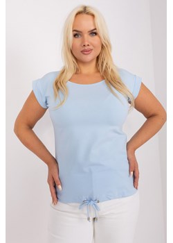 Damska bluzka plus size ze ściągaczem jasny niebieski ze sklepu 5.10.15 w kategorii Bluzki damskie - zdjęcie 169686804