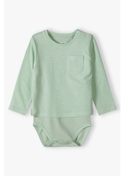 Zielono dzianinowe body dla niemowlaka - 5.10.15. ze sklepu 5.10.15 w kategorii Body niemowlęce - zdjęcie 169686850