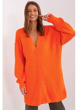 Sweter rozpinany o kroju overzie pomarańczowy ze sklepu 5.10.15 w kategorii Swetry damskie - zdjęcie 169686894