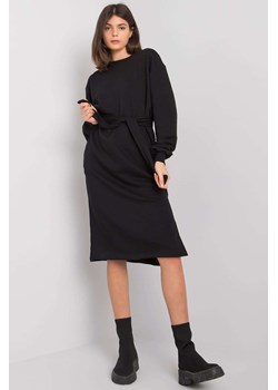Czarna sukienka bawełniana z wiązaniem RUE PARIS ze sklepu 5.10.15 w kategorii Sukienki - zdjęcie 169687272