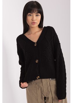 Czarny damski sweter rozpinany z guzikami ze sklepu 5.10.15 w kategorii Swetry damskie - zdjęcie 169687423