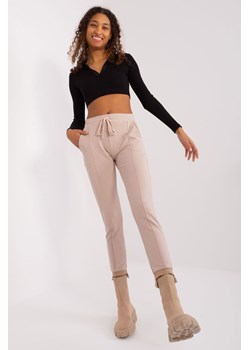 Spodnie dresowe z wiązaniem jasny beżowy ze sklepu 5.10.15 w kategorii Spodnie damskie - zdjęcie 169687482