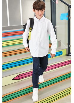 Granatowe eleganckie spodnie dla chłopca - slim ze sklepu 5.10.15 w kategorii Spodnie chłopięce - zdjęcie 169687822