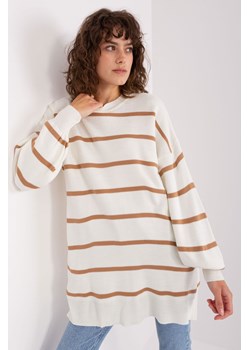 Ecru-brązowy damski sweter oversize ze sklepu 5.10.15 w kategorii Swetry damskie - zdjęcie 169687961